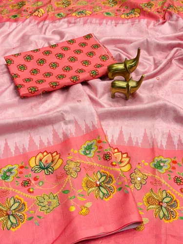 Tussar Silk Saree With Flower Print
