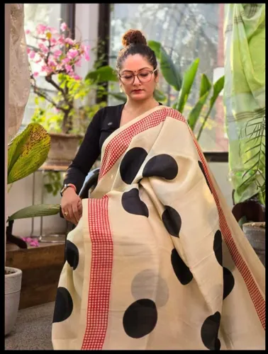 Bishnupuri Block Printed Silk Saree – A Timeless Elegance