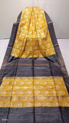Designer Gheecha Silk Saree with Zari Border