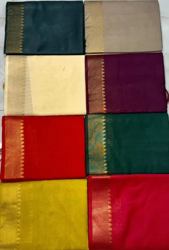 Soft Kota Staple Temple Jari Border Woven Saree – Lightweight Grace with Traditional Elegance