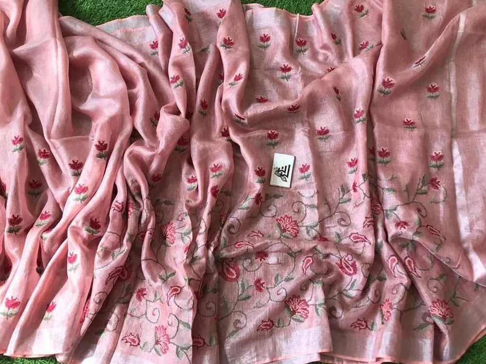 Pure Linen by Linen Stripes Pallu Saree