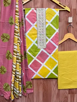 Premium Quality Geometric Deisgn Printed Cotton Salwars