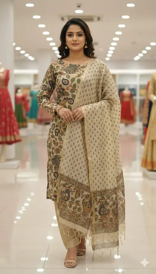 Ethnic Madhubani Kalamkari Dress Material