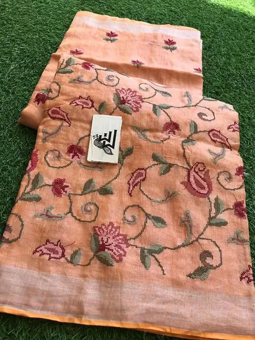 Pure Linen by Linen Stripes Pallu Saree