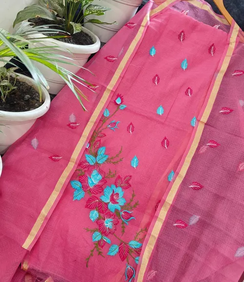  Royal Kota Doria Embroidered Suit Set