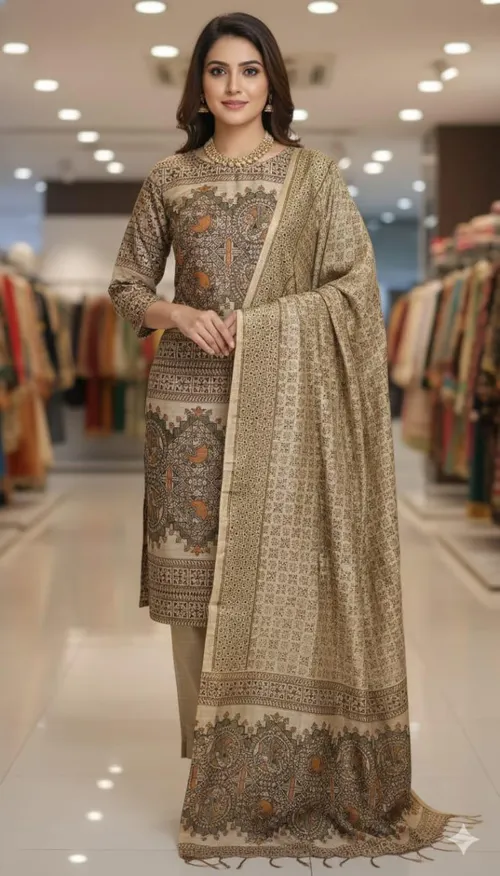 Ethnic Madhubani Kalamkari Dress Material