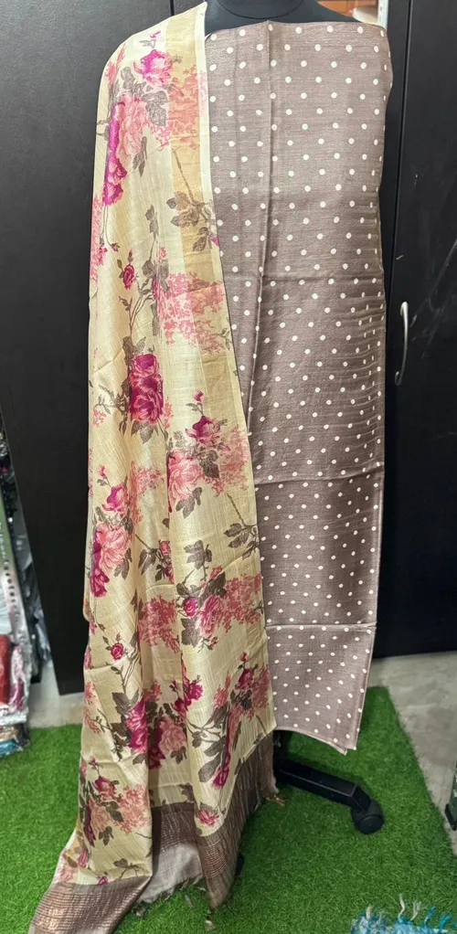  Whispering Weaves Tussar Top & Duppatta