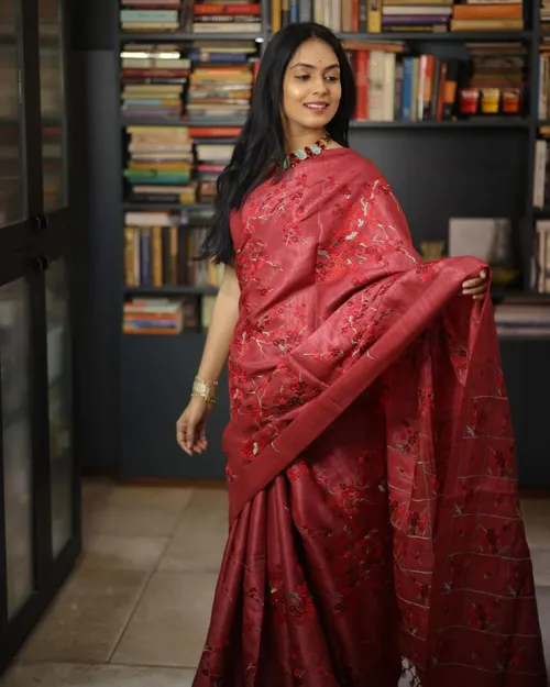 Handloom Pure Desi Tusser Silk Saree