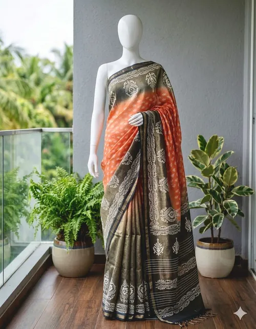 Premium Tissue Kota Style Bhagalpuri Saree