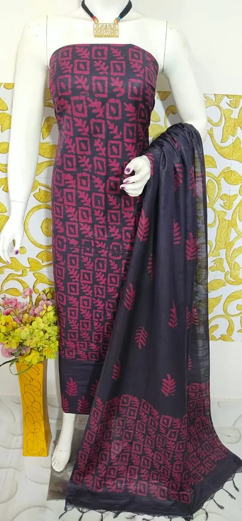 Elegant Katan Salab Batik Suit – Handcrafted Ethnic Ensemble