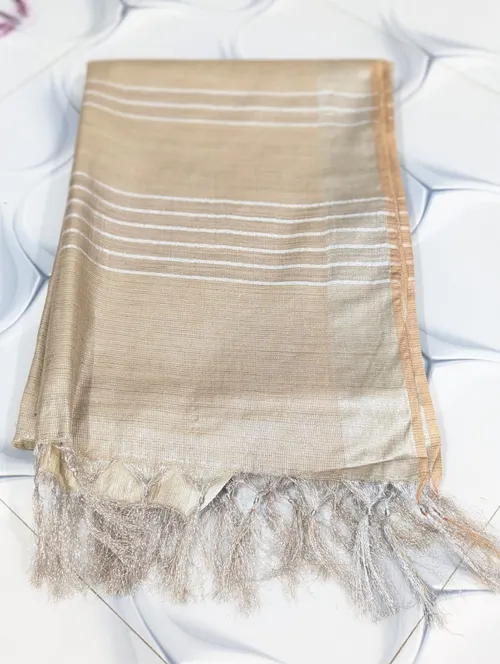 Tissue Viscose Saree with Intricate Thread & Zari Embroidery