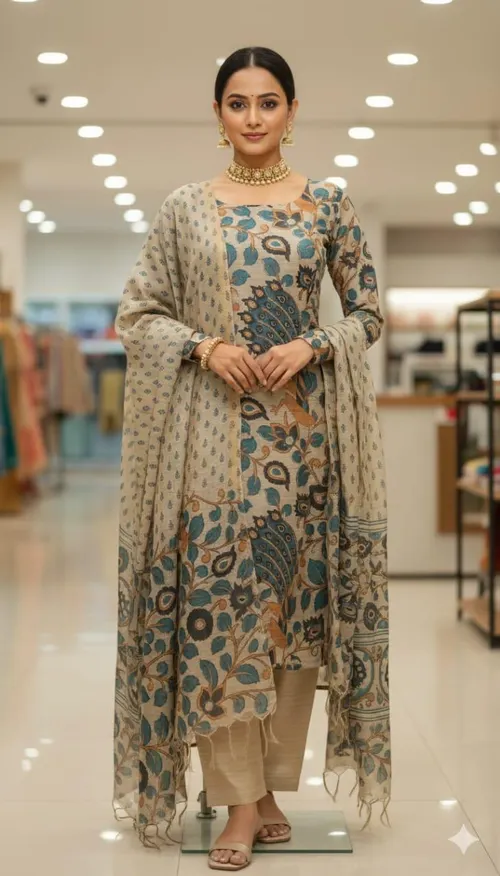 Ethnic Madhubani Kalamkari Dress Material