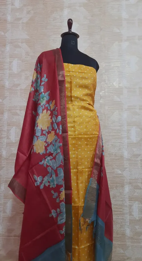  Whispering Weaves Tussar Top & Duppatta