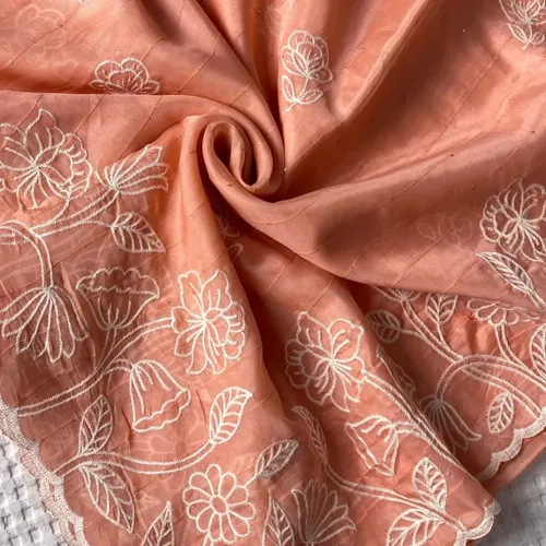 Beautiful Soft Feel Organza Saree with White Thread Work