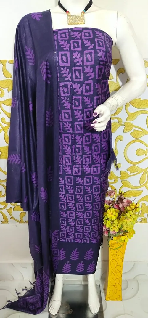 Elegant Katan Salab Batik Suit – Handcrafted Ethnic Ensemble