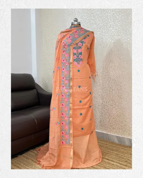 Elegant Kota Doria Embroidery Suit Set 