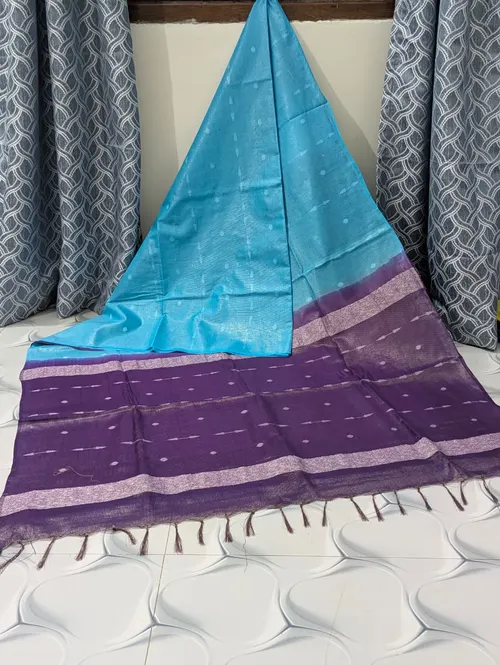  Elegant Indigo Printed Premium Katan Silk Saree