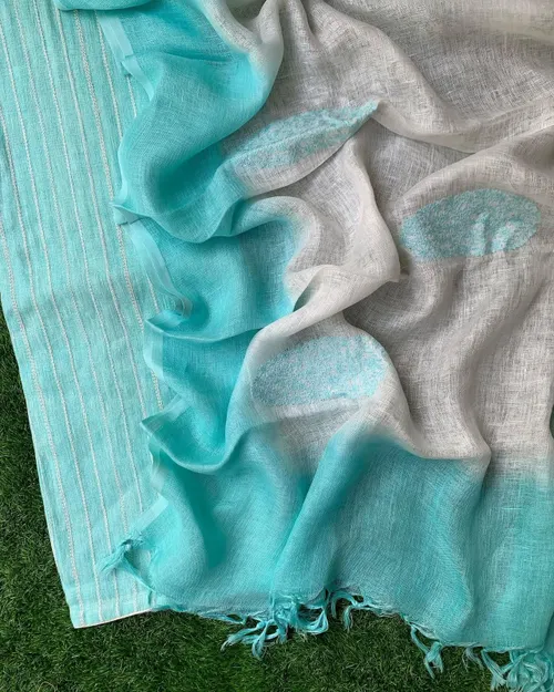 Linen Bloom Embroidered Dress Material