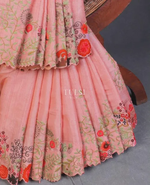 Handcrafted Elegance: Full Embroidered Tussar Munga Silk