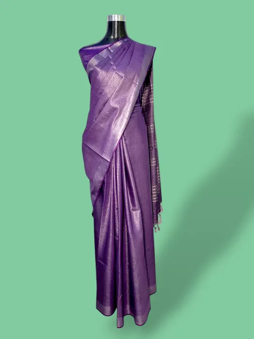 Luxe Tissue Viscose Saree with Intricate Thread & Zari Embroidery