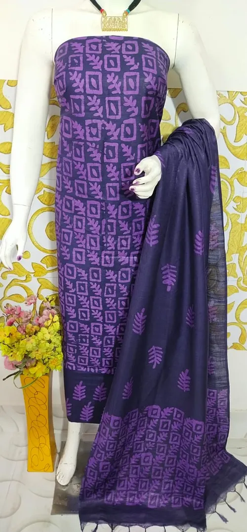 Elegant Katan Salab Batik Suit – Handcrafted Ethnic Ensemble