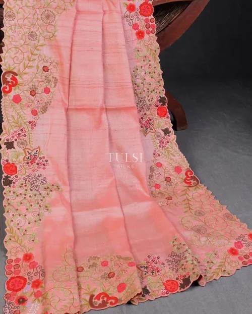 Handcrafted Elegance: Full Embroidered Tussar Munga Silk