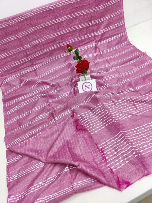 Baswara Handloom Saree with Signature Flag Stripe Body Design