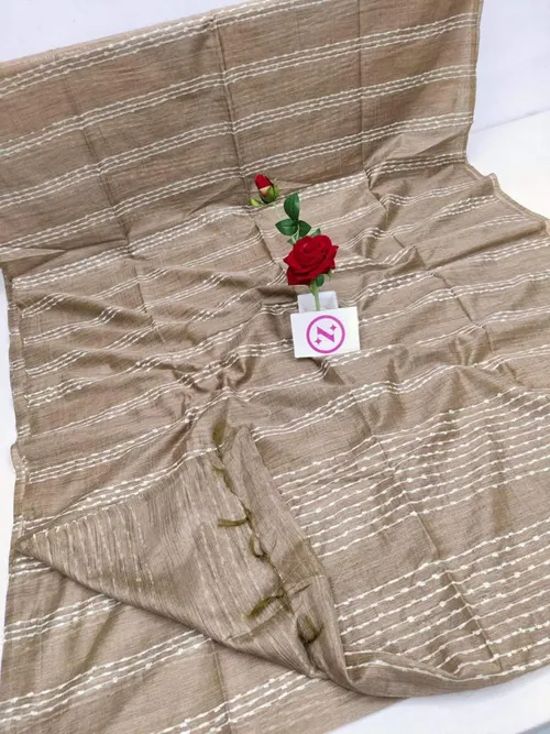 Baswara Handloom Saree with Signature Flag Stripe Body Design