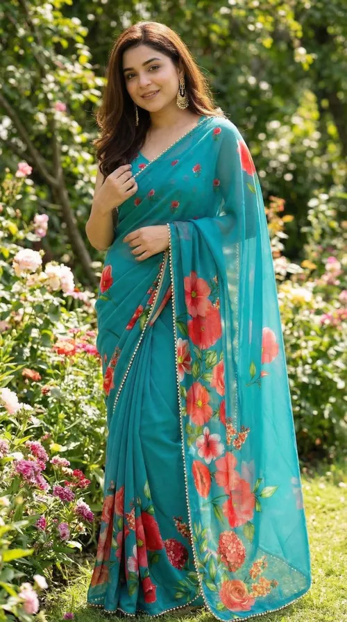 Pearl Grace Digital Georgette Saree