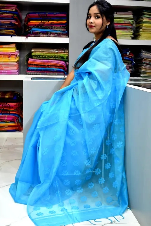 Regal Cutwork Semi Tassar Saree