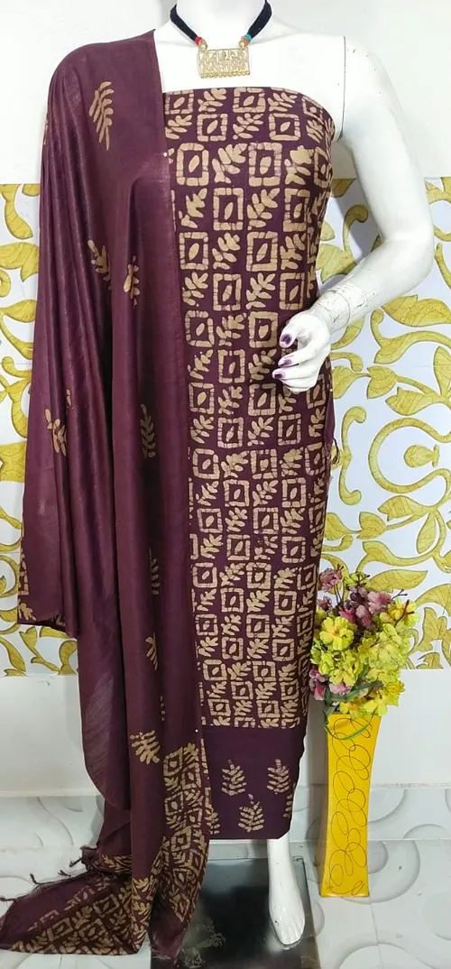 Elegant Katan Salab Batik Suit – Handcrafted Ethnic Ensemble