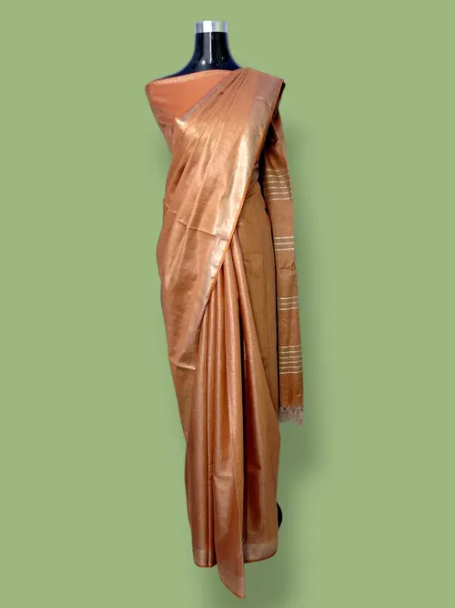 Luxe Tissue Viscose Saree with Intricate Thread & Zari Embroidery
