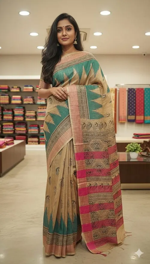 Soft Banswada Kota Saree with Zari Border – Beautiful Hand-Printed Traditional Design Saree