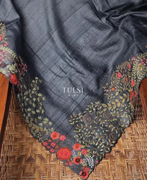 Handcrafted Elegance: Full Embroidered Tussar Munga Silk