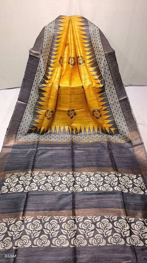 Designer Gheecha Silk Saree with Zari Border