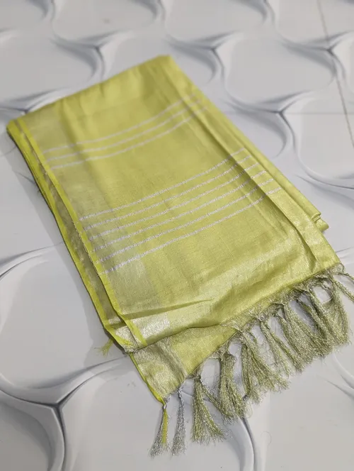Tissue Viscose Saree with Intricate Thread & Zari Embroidery