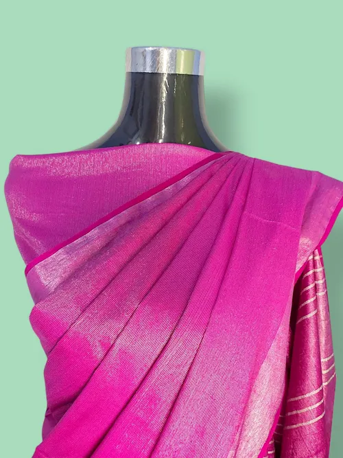 Luxe Tissue Viscose Saree with Intricate Thread & Zari Embroidery