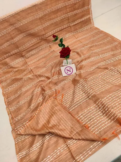 Baswara Handloom Saree with Signature Flag Stripe Body Design