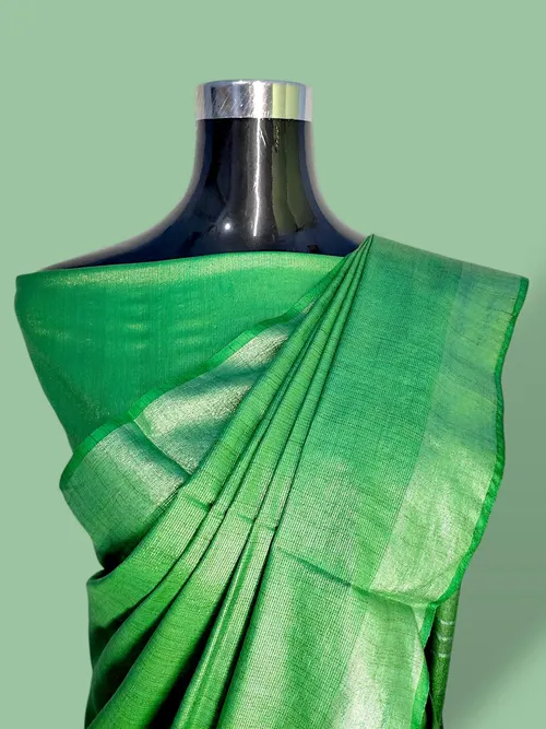 Luxe Tissue Viscose Saree with Intricate Thread & Zari Embroidery