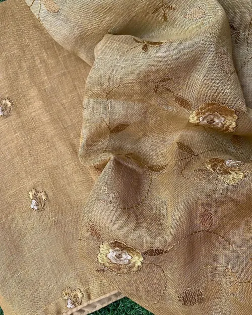 Royal Bloom Linen Saree