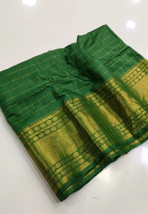 Elegant Maheshwari Semi-Silk Saree with Reddish Zari Weaving