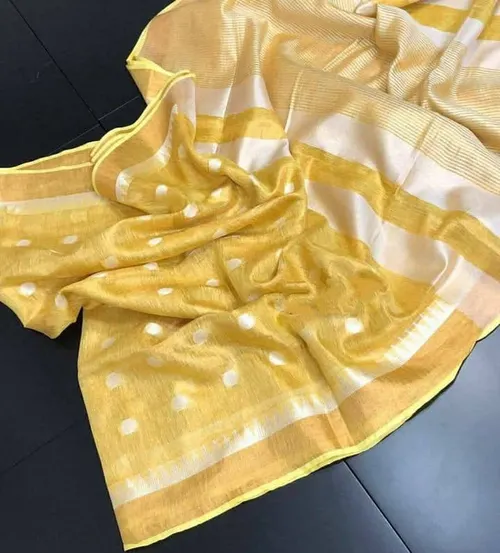 Soft Tissue Linen Saree with Dovi Buta Design
