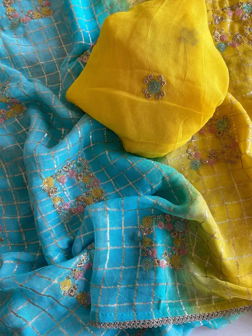 Pure Viscose Chiffon Sarees With Zari Chex Weaving