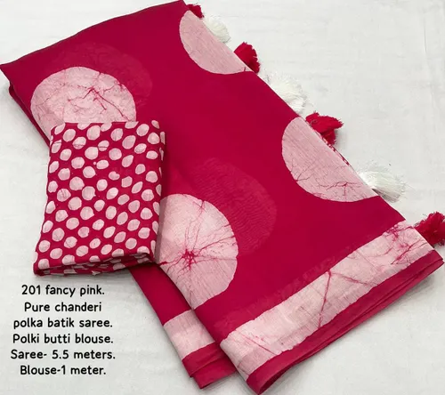 Handcrafted Pure Chanderi Cotton Fabric Saree