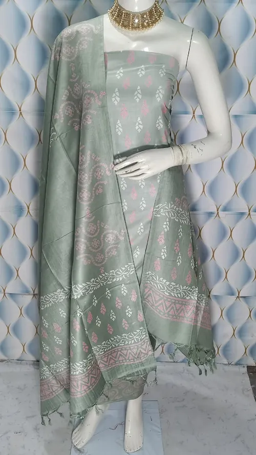 Banarasi Katan Staple Silk Full Suit – Woven Elegance from the Looms
