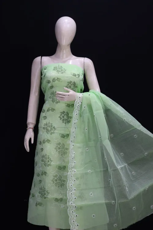 Elegant Kota Doria Soft Cotton Dress Material  Lightweight, Breathable &  Handcrafted Perfection | Varsha Collections