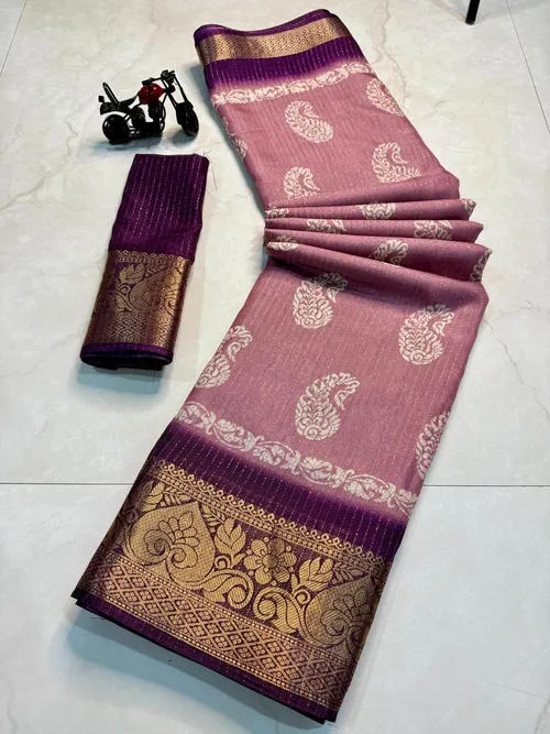 Rekko Silk Jacuard Border Saree With Blouse