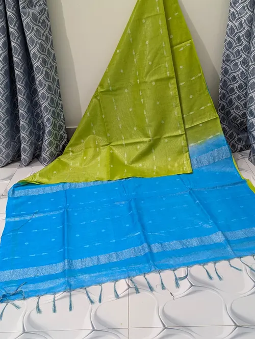  Elegant Indigo Printed Premium Katan Silk Saree