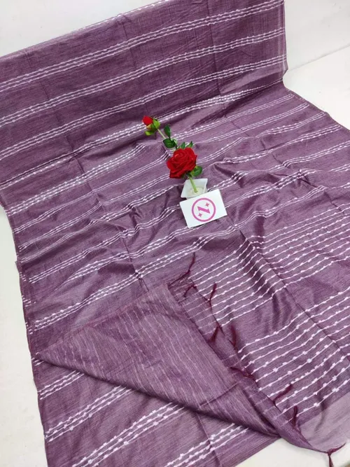 Baswara Handloom Saree with Signature Flag Stripe Body Design