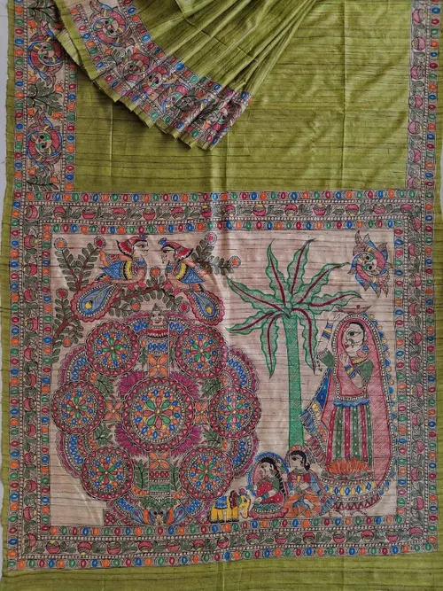 Handwoven Gheecha Silk Saree with Rich Texture 
